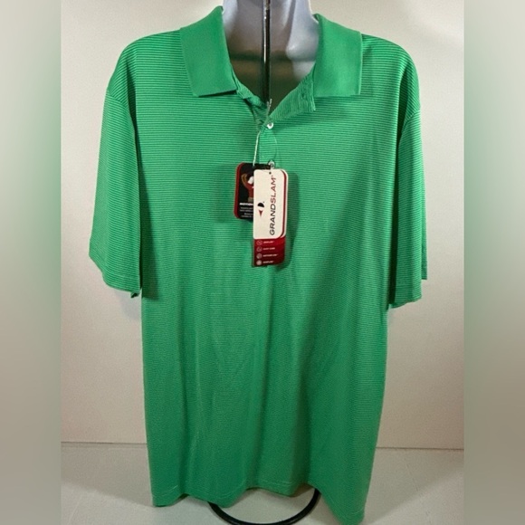 New With Tag Men’s Grand slam Golf Polo Shirt Size M Green - Picture 1 of 8